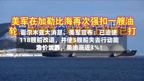 霍尔木兹大消息，美军宣布：已迫使118艘船改道	，并使5艘船失去行动能力！世界油价大涨，美油涨近3%！-第3张图片