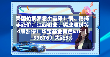 美国抢铜潮卷土重来！铜	、锡携手涨价，江西铜业、锡业股份等4股涨停！华宝基金有色ETF（159876）大涨3%-第3张图片